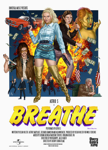 Promo poster for the song "Breathe" from Norwegian singer Astrid S. for Universal Music Group