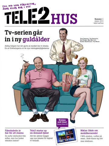 "Tele2 Hus", magazine cover illustration for Tele2